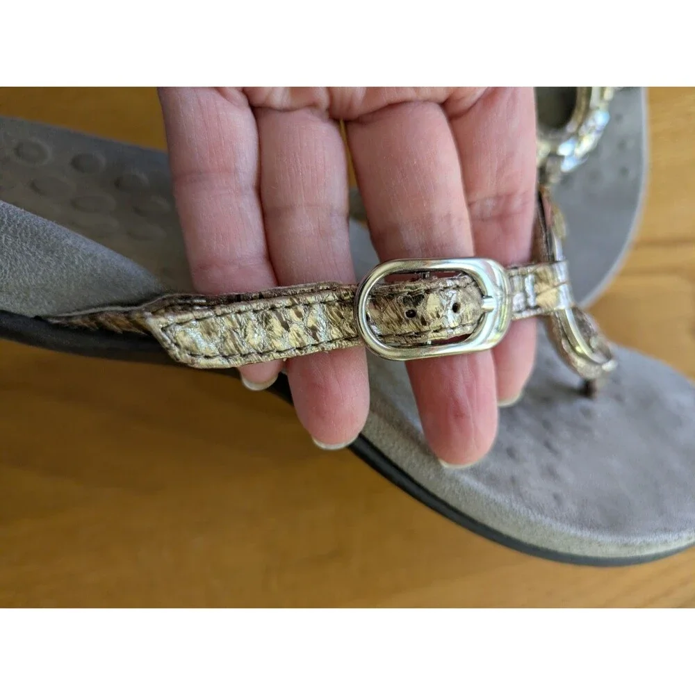 Vionic Sandals Womens 6 Silver Jeweled 340 Ricci TVW4725 Flip Flop Thong